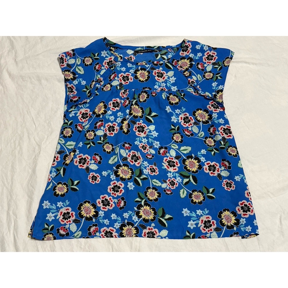 Zac & Rachel Petite Sz PS Bold Floral Short-Sleeve Blouse